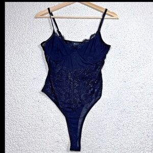 Julia by Love J Black Lace Mesh Bodysuit Womens Small Goth Dark Romance